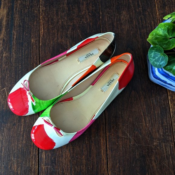 👠 Prada Patent Leather Multicolor Ballet Flats - Picture 4 of 9